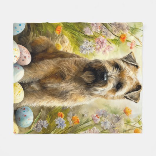 Jogger-Hund mit Ostereiern Fleecedecke (Vorderseite (Horizontal))