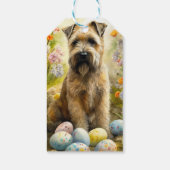 Jogger-Hund mit Ostereiern Geschenkanhänger (Rückseite)