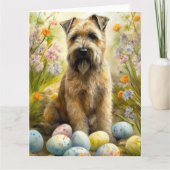 Jogger-Hund mit Ostereiern Karte (Vorderseite)