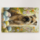 Jogger-Hund mit Ostereiern Puzzle (Horizontal)