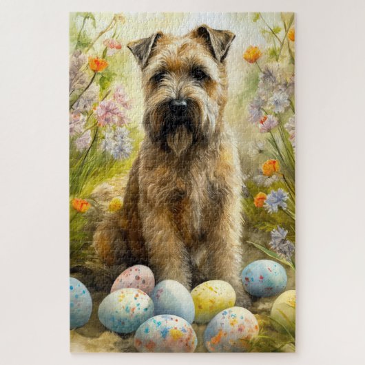 Jogger-Hund mit Ostereiern Puzzle (Vertikal)