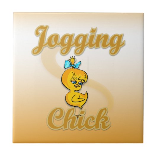 Jogging Chick Fliese (Vorderseite)