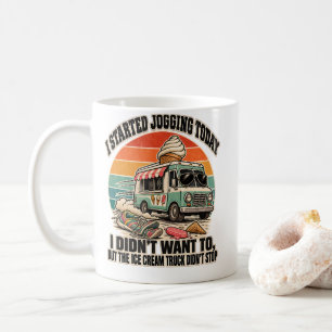 Jogging-Eiswagen hielt den Läufer nicht auf Humor Kaffeetasse