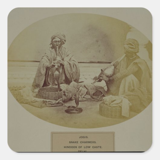 Jogis oder Schlangenwirte, Hindus in der unteren K Quadratischer Aufkleber (Vorderseite)