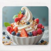 Jogurt, gefroren, mit Bereren und Granola Mousepad (Vorne)