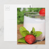 Jogurt mit Obst an Bord Postkarte (Vorne/Hinten)