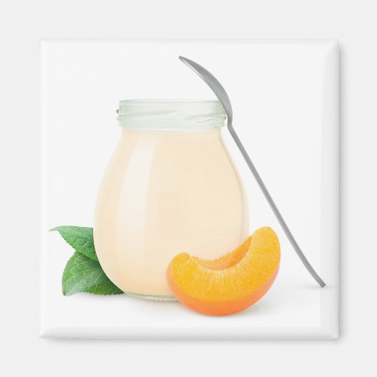 Jogurt mit Pfirsich oder Aprikose Magnet (Vorne)