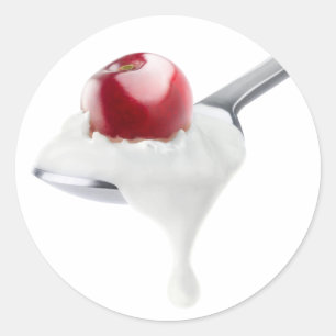 Jogurt-Spoon Runder Aufkleber