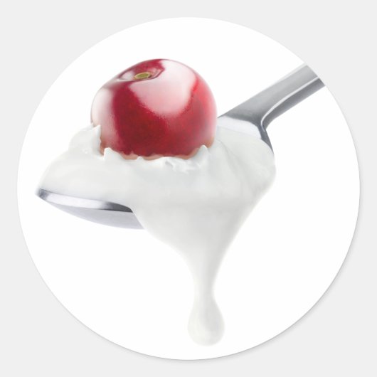 Jogurt-Spoon Runder Aufkleber (Vorderseite)