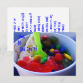 Jogurt und Fixins helle Farbsüßigkeit laden ein Einladung (Vorne/Hinten)