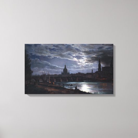 Johan Christlich Dahl View von Dresden by Moonligh Leinwanddruck (Vorderseite)