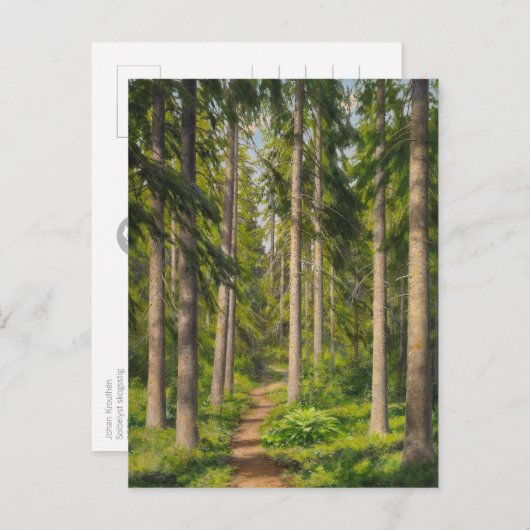 Johan Krouthén Solbelyst skogsstig CC0461 Postcard Postkarte (Vorne/Hinten)