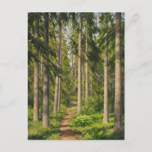 Johan Krouthén Solbelyst skogsstig CC0461 Postcard Postkarte (Vorderseite)