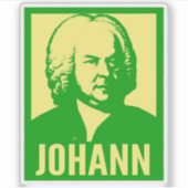 Johann Bach Pop Kunst-Portrait Custom Cut Vinyl Aufkleber (Vorderseite)