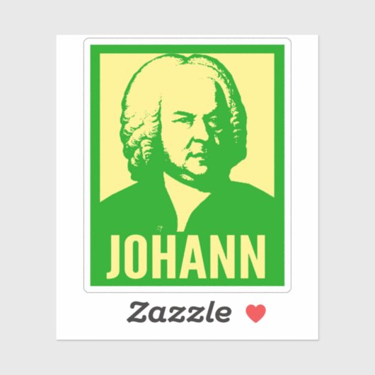 Johann Bach Pop Kunst-Portrait Custom Cut Vinyl Aufkleber (Blatt)