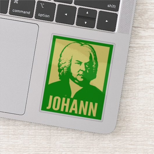 Johann Bach Pop Kunst-Portrait Custom Cut Vinyl Aufkleber (Detail)