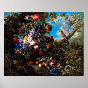Johann Baptist Drechsler: Grosses Leben mit Blumen Poster