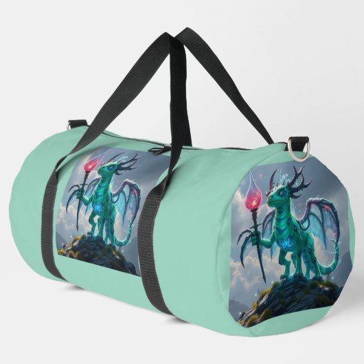 Johann, der Blitzdrache Duffle Bag (Linke Ecke)