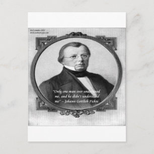 Johann Fichte "Missverstandenes Zitat" Postkarte