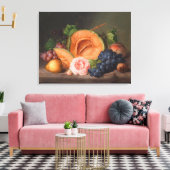 Johann Geor Seitz Still Life mit Pumpkin und Rose Leinwanddruck (Insitu (Wohnzimmer))