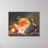 Johann Geor Seitz Still Life mit Pumpkin und Rose Leinwanddruck (Vorderseite)