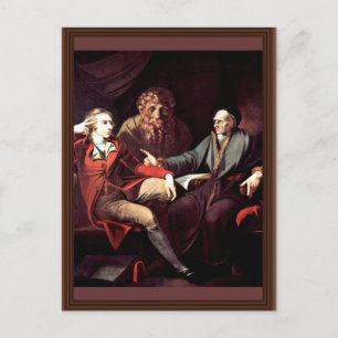 Johann Heinrich Fuseli beim Gespräch mit dem Zürch Postkarte