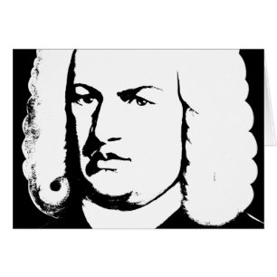 Johann Sebastian Bach abstrakt in Schwarz und weiß