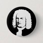 Johann Sebastian Bach abstrakt in Schwarz und weiß Button (Vorderseite)