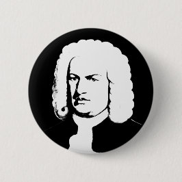 Johann Sebastian Bach abstrakt in Schwarz und weiß Button