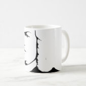 Johann Sebastian Bach abstrakt in Schwarz und weiß Kaffeetasse (VorderseiteRechts)