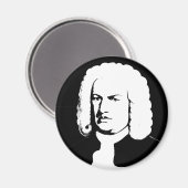 Johann Sebastian Bach abstrakt in Schwarz und weiß Magnet (Vorderseite/Rückseite)