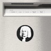 Johann Sebastian Bach abstrakt in Schwarz und weiß Magnet (In Situ (Geschirrspüler))