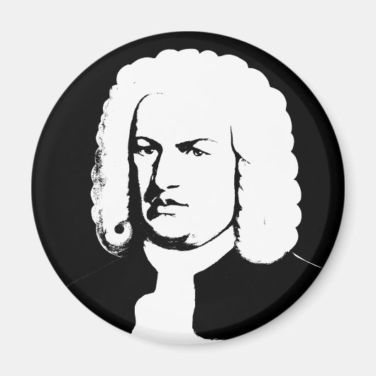 Johann Sebastian Bach abstrakt in Schwarz und weiß Magnet (Vorne)