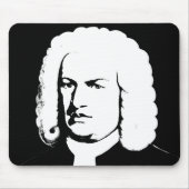 Johann Sebastian Bach abstrakt in Schwarz und weiß Mousepad (Vorne)