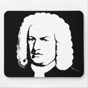Johann Sebastian Bach abstrakt in Schwarz und weiß Mousepad