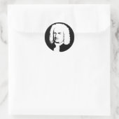 Johann Sebastian Bach abstrakt in Schwarz und weiß Runder Aufkleber (Tasche)