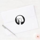 Johann Sebastian Bach abstrakt in Schwarz und weiß Runder Aufkleber (Umschlag)