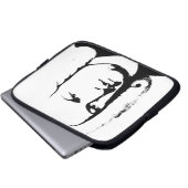 Johann Sebastian Bach abstrakt - schwarz und weiß Laptopschutzhülle (Vorne Knopf)