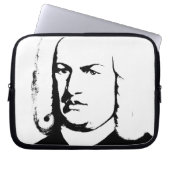 Johann Sebastian Bach abstrakt - schwarz und weiß Laptopschutzhülle (Vorderseite)