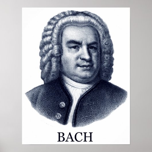 Johann Sebastian Bach, blau Poster (Vorne)