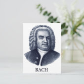 Johann Sebastian Bach, blau Postkarte (Stehend Vorderseite)