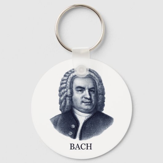 Johann Sebastian Bach, blau Schlüsselanhänger (Vorderseite)