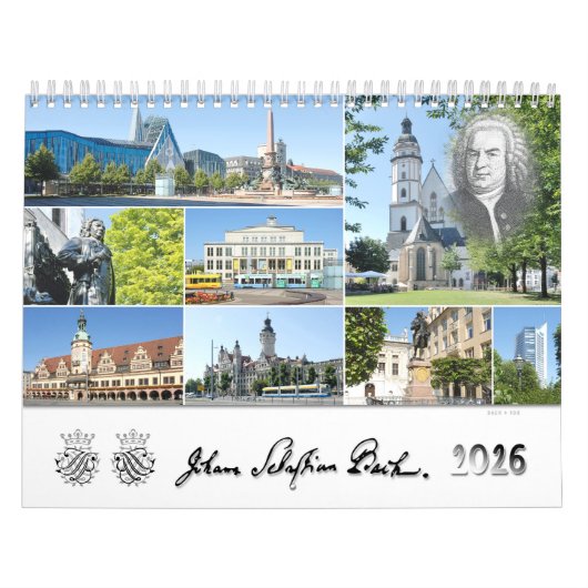 Johann Sebastian Bach Cities & Places, 2026 Kalender (Titelbild)