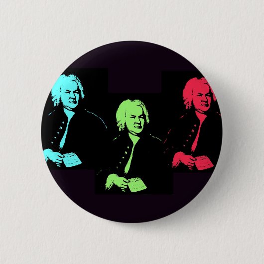 Johann Sebastian Bach-Collage Button (Vorderseite)