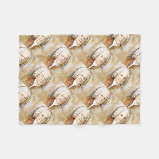 Johann Sebastian Bach Fleecedecke (Vorderseite (Horizontal))