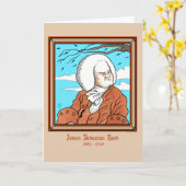 "Johann Sebastian Bach" Gruß-Karte Karte (Gelbe Blume)