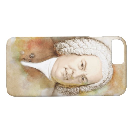 Johann Sebastian Bach im Aquarell Stil Case-Mate iPhone Hülle (Rückseite (Horizontal))