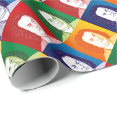 Johann Sebastian Bach im Cartoon Stil Geschenkpapier (Rolleneckpunkt)