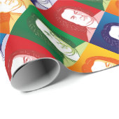 Johann Sebastian Bach im Cartoon Stil Geschenkpapier (Rolleneckpunkt)