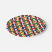 Johann Sebastian Bach im Cartoon Stil Pappteller (Schrägansicht)